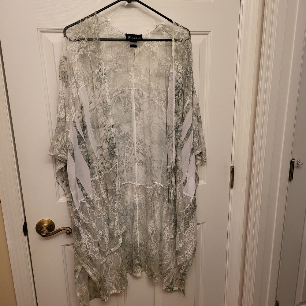White and Green Cape with "Sleeves"